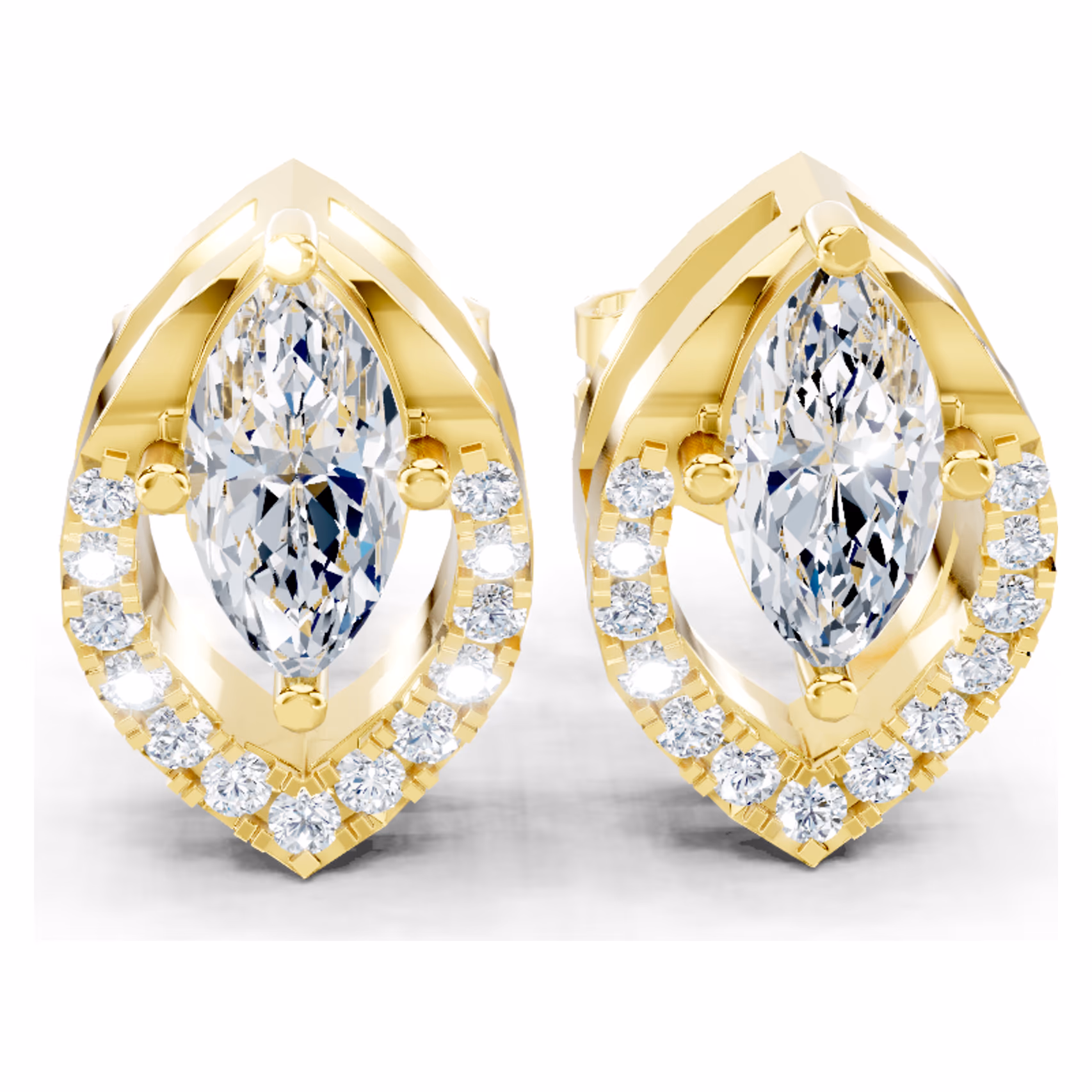Marquise Stud Earrings 0.50 ct