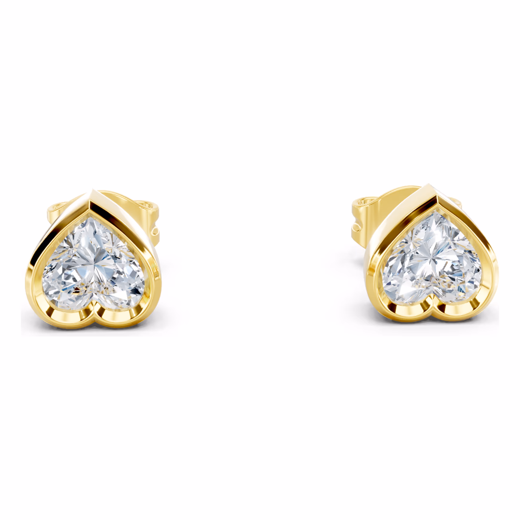 Margaux Bezel Stud Heart