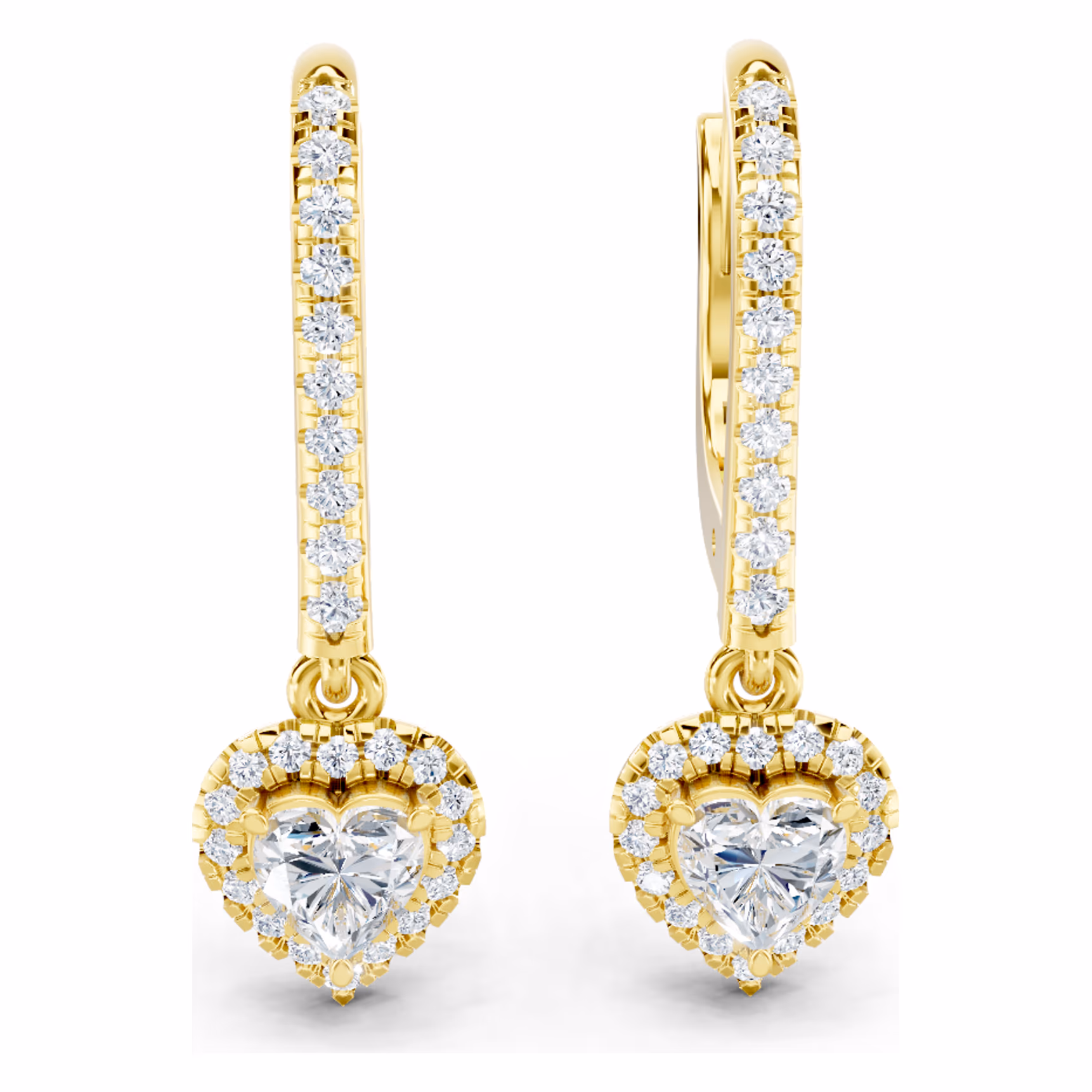 Lumière Trinity Three Stone Heart Studs