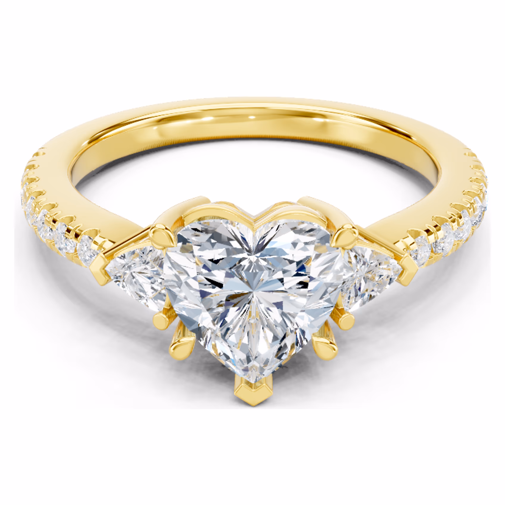 Trinity Solstice Pavé Three Stone Heart