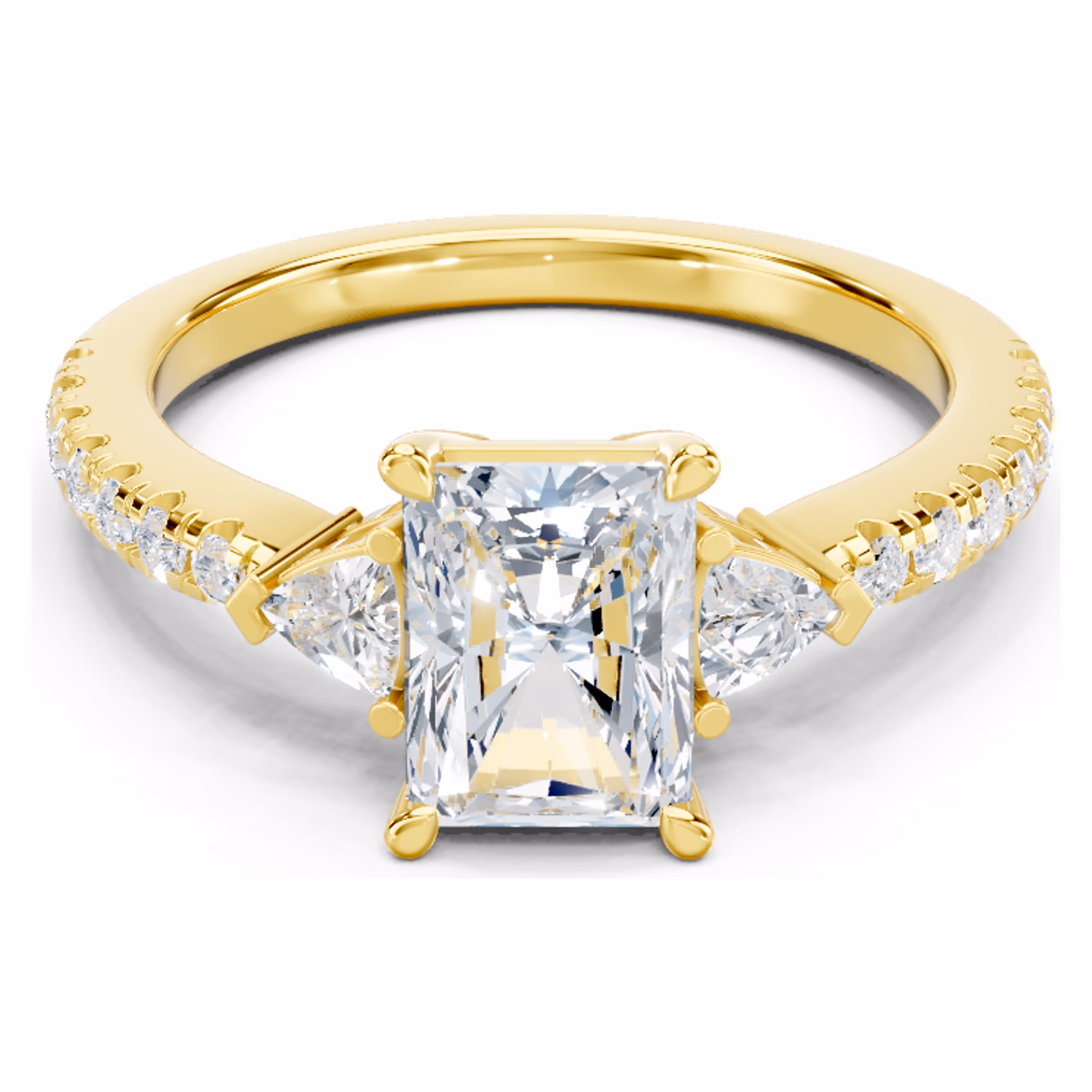 Trinity Solstice Pavé Three Stone Radiant