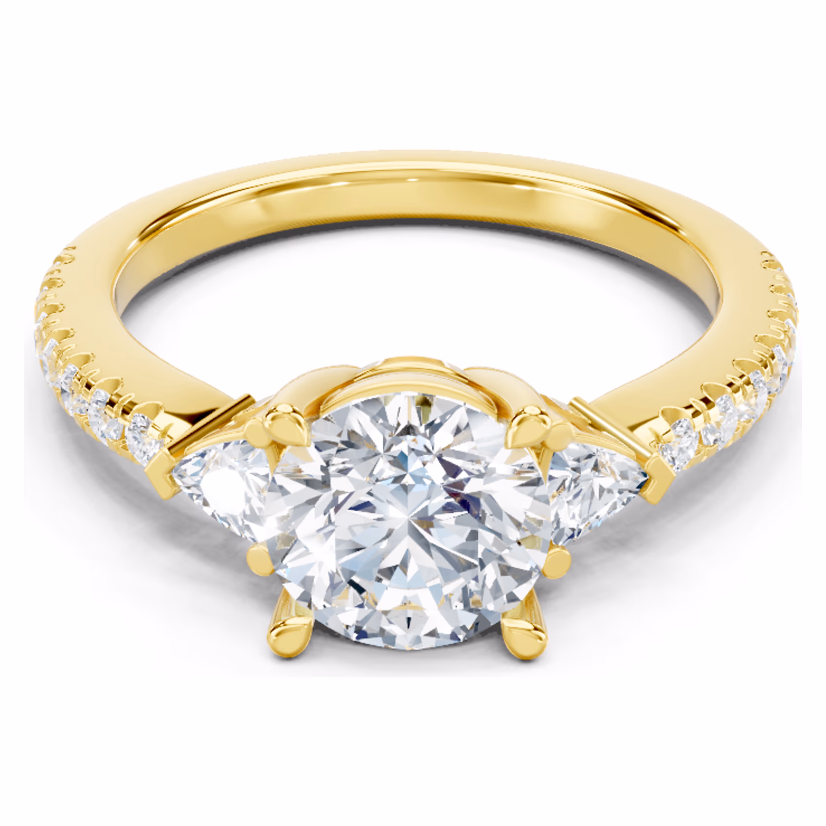 Trinity Solstice Pavé Three Stone Round