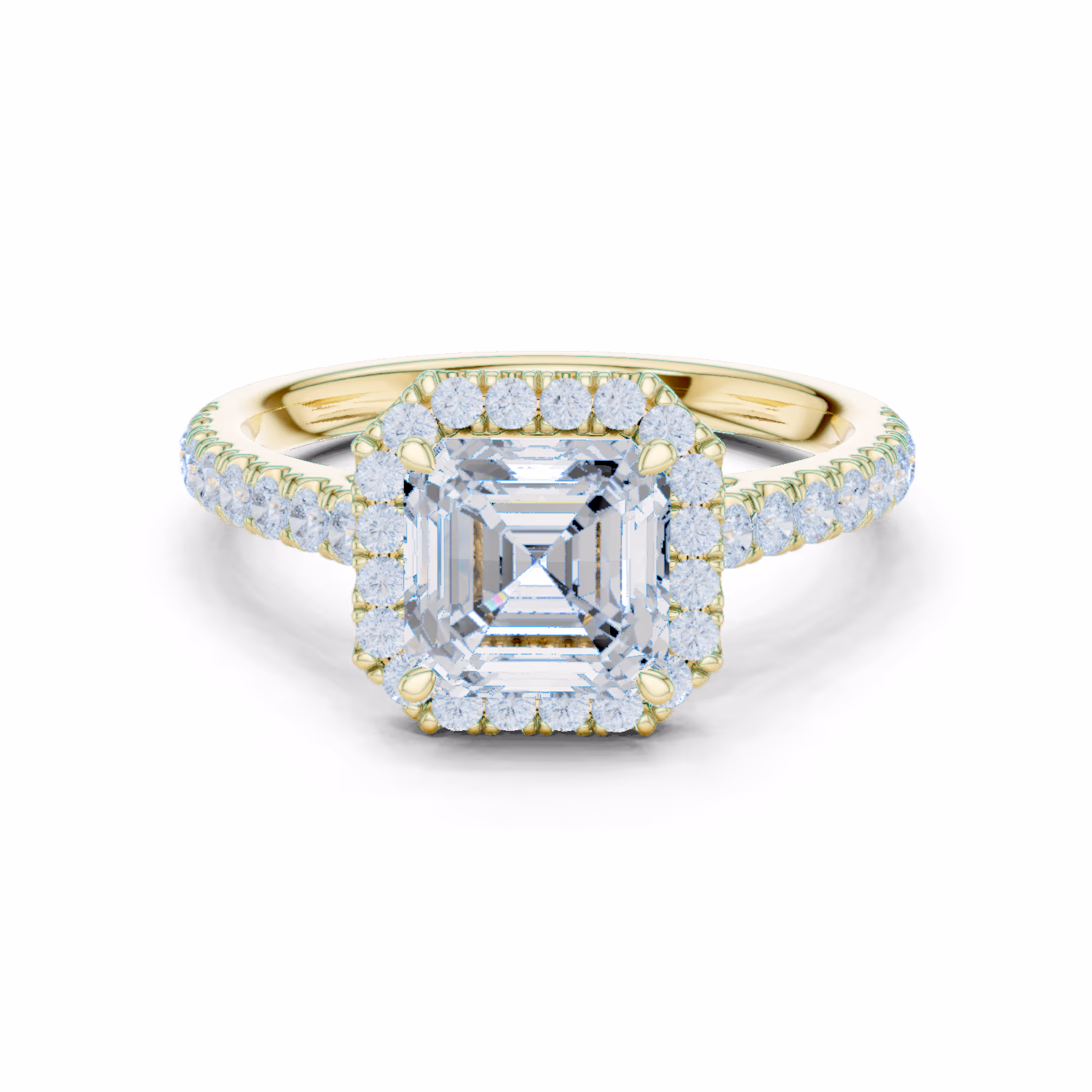 Lunaire Pavé Halo Asscher