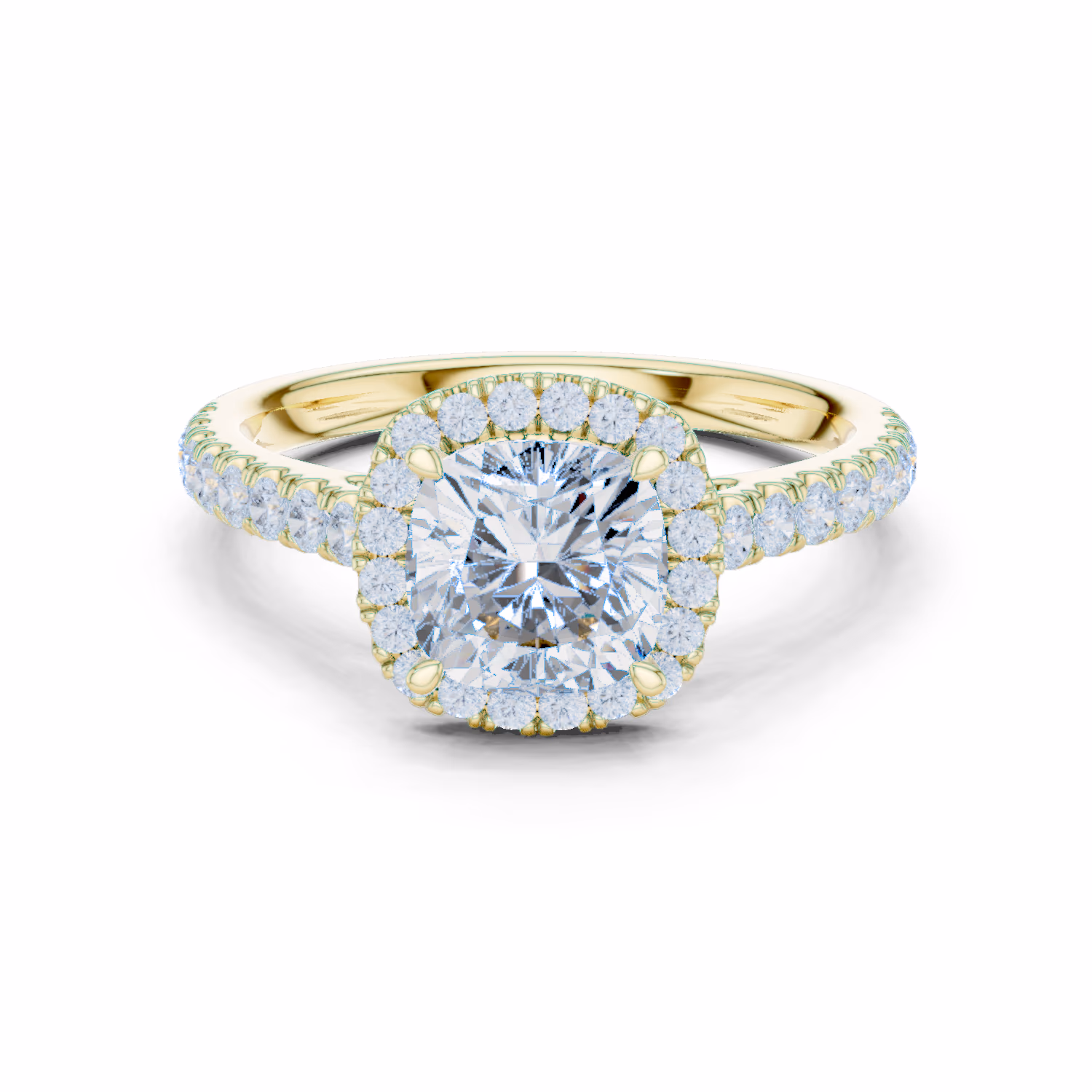 Lunaire Pavé Halo Cushion