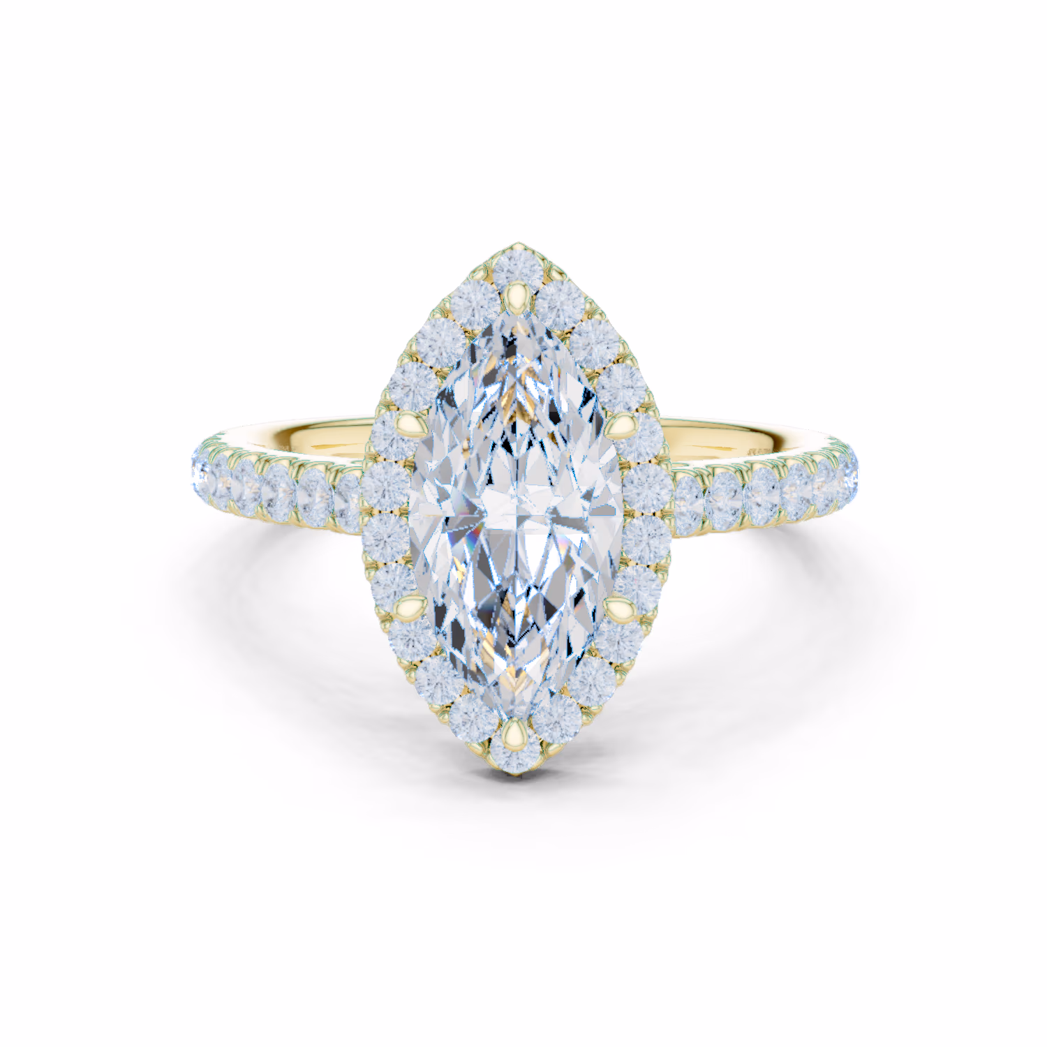 Lunaire Pavé Halo Marquise
