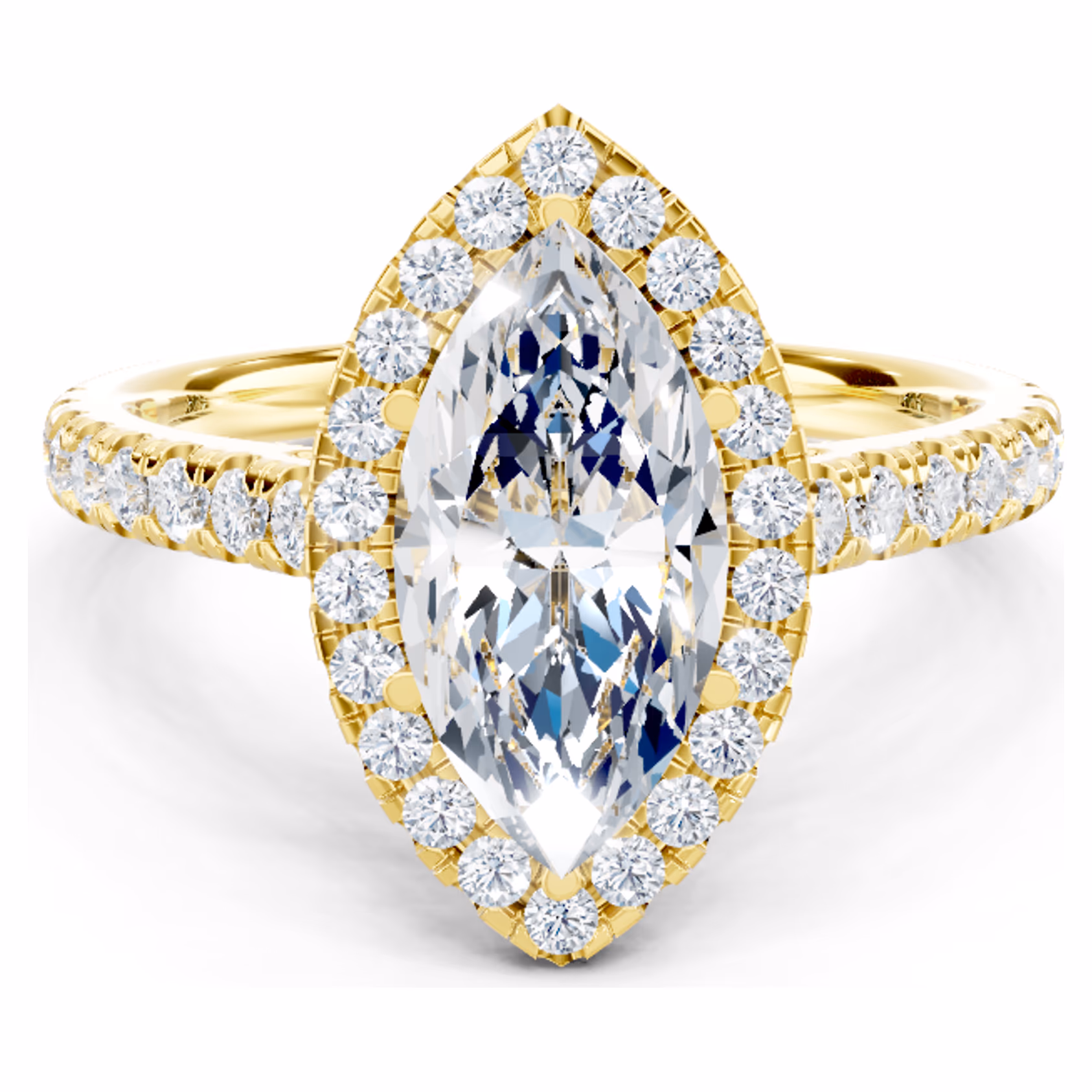 Lunaire Pavé Halo Marquise