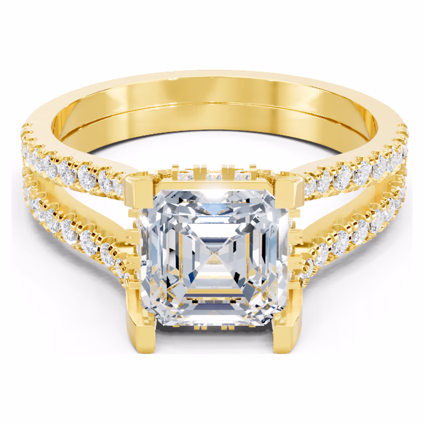 Crescent Split Pavé Asscher