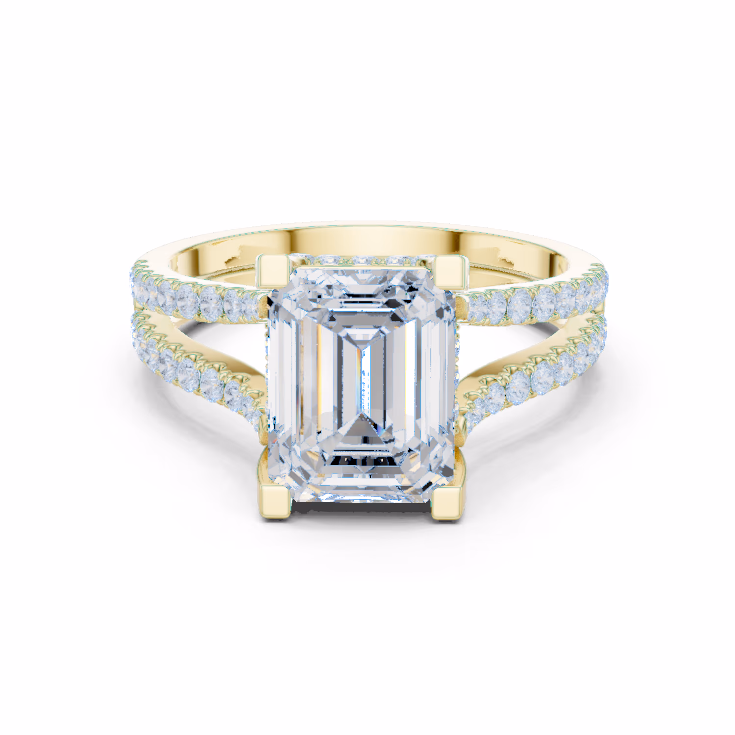 Crescent Split Pavé Emerald