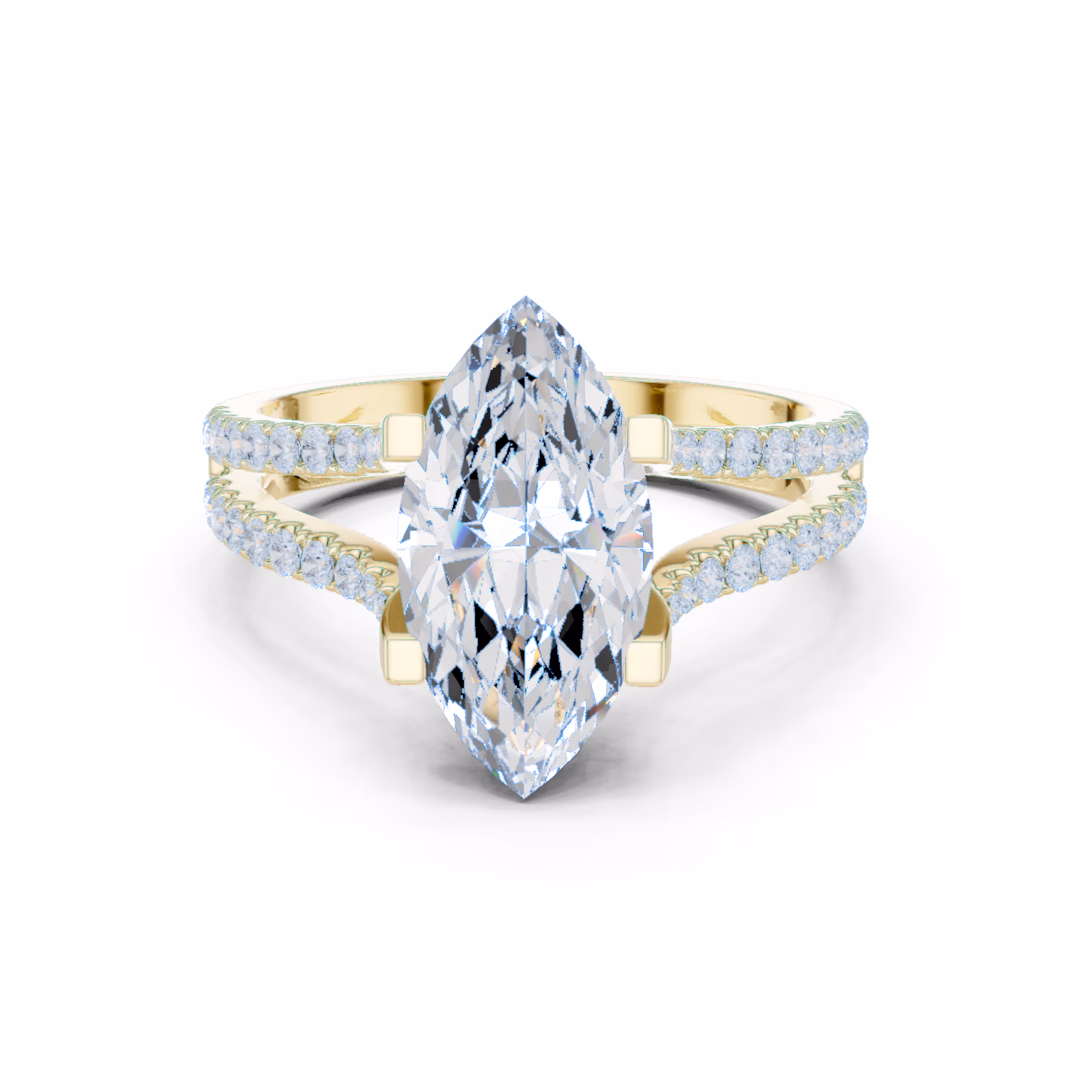 Crescent Split Pavé Marquise