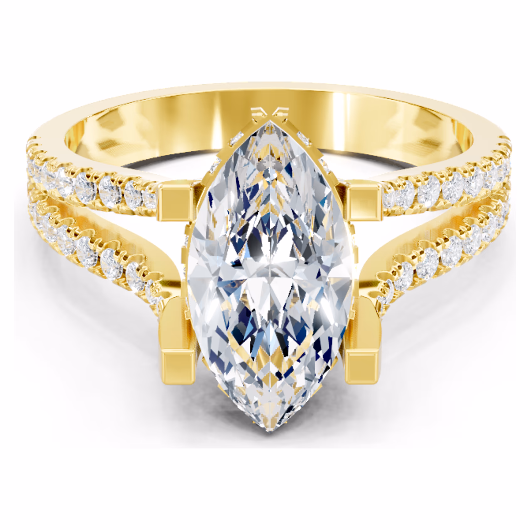 Crescent Split Pavé Marquise