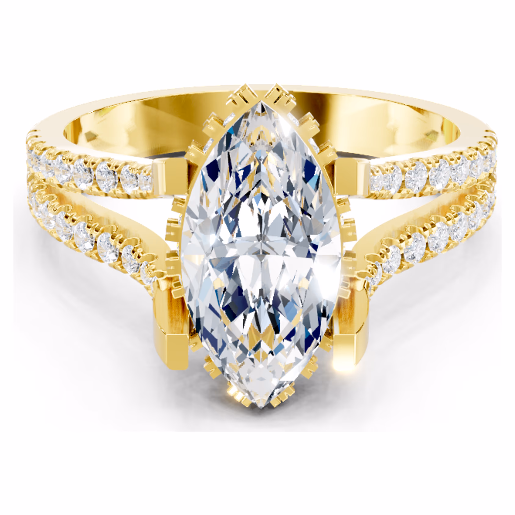 Crescent Split Pavé Marquise