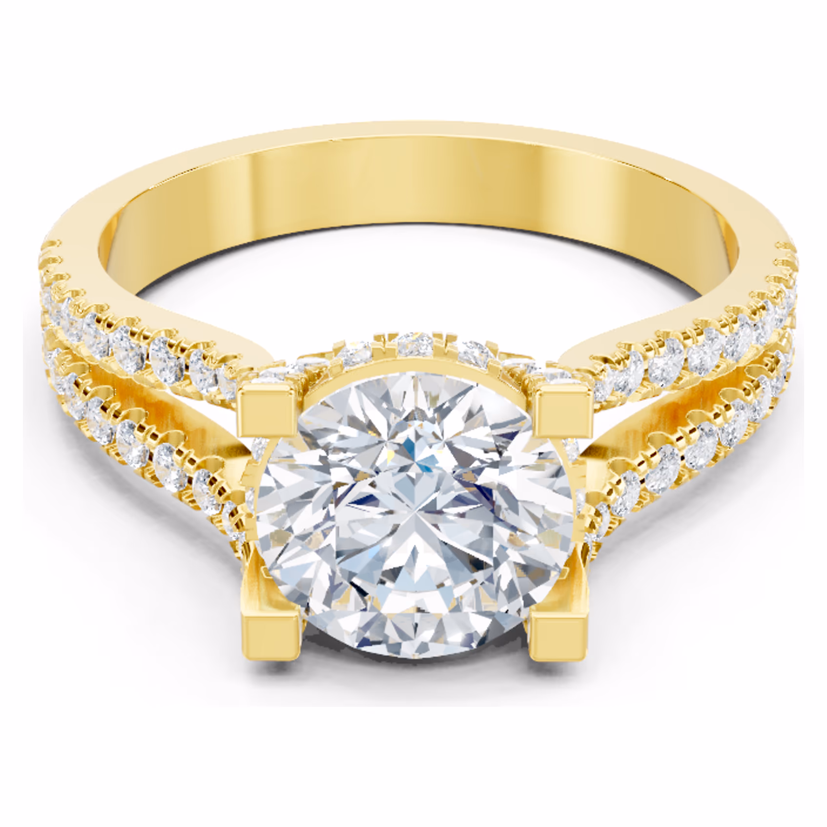 Crescent Split Pavé Round