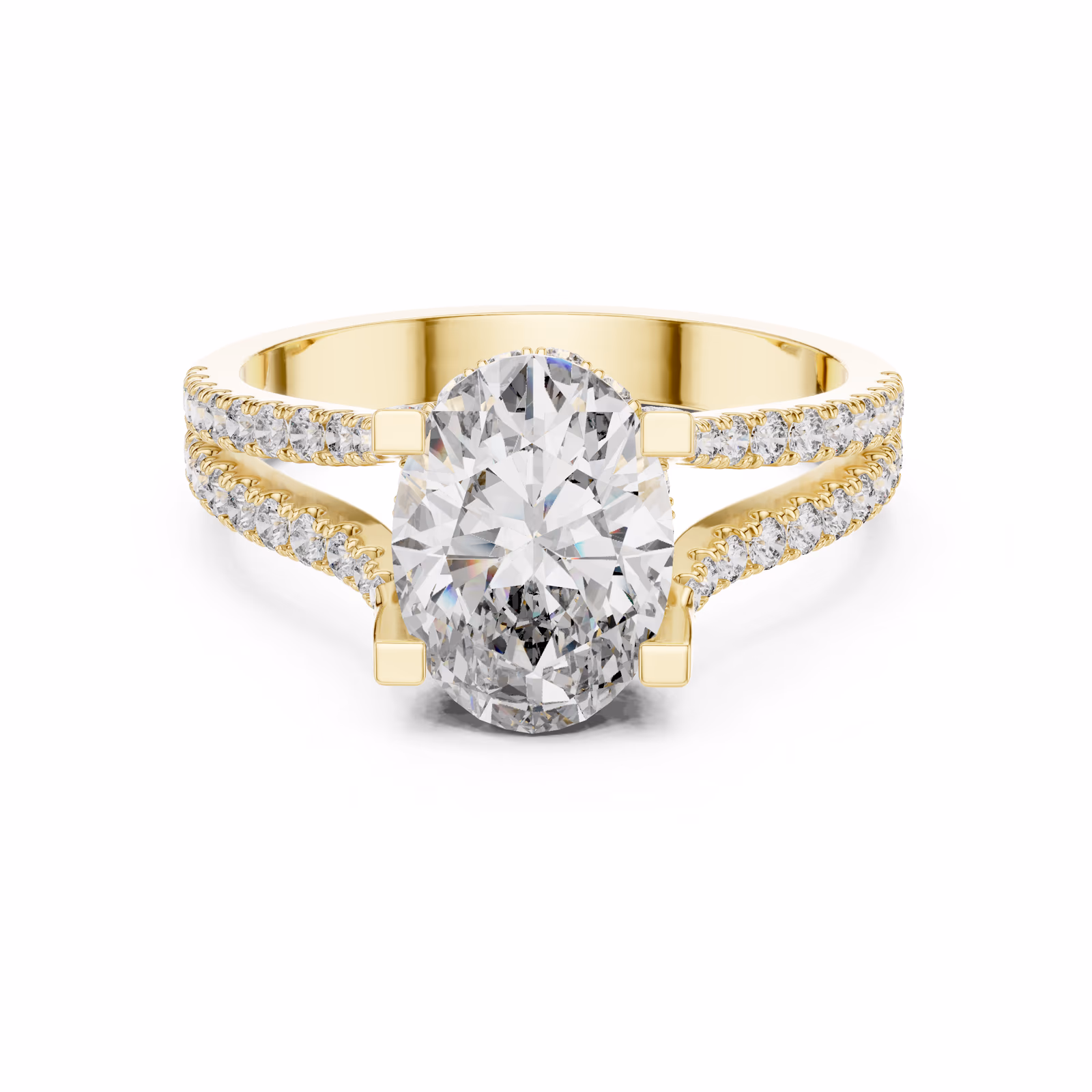 Crescent Split Pavé Oval