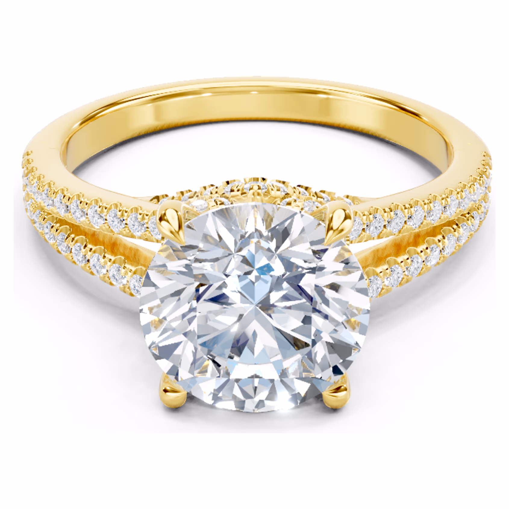 Lumière Split Shank Pavé Round