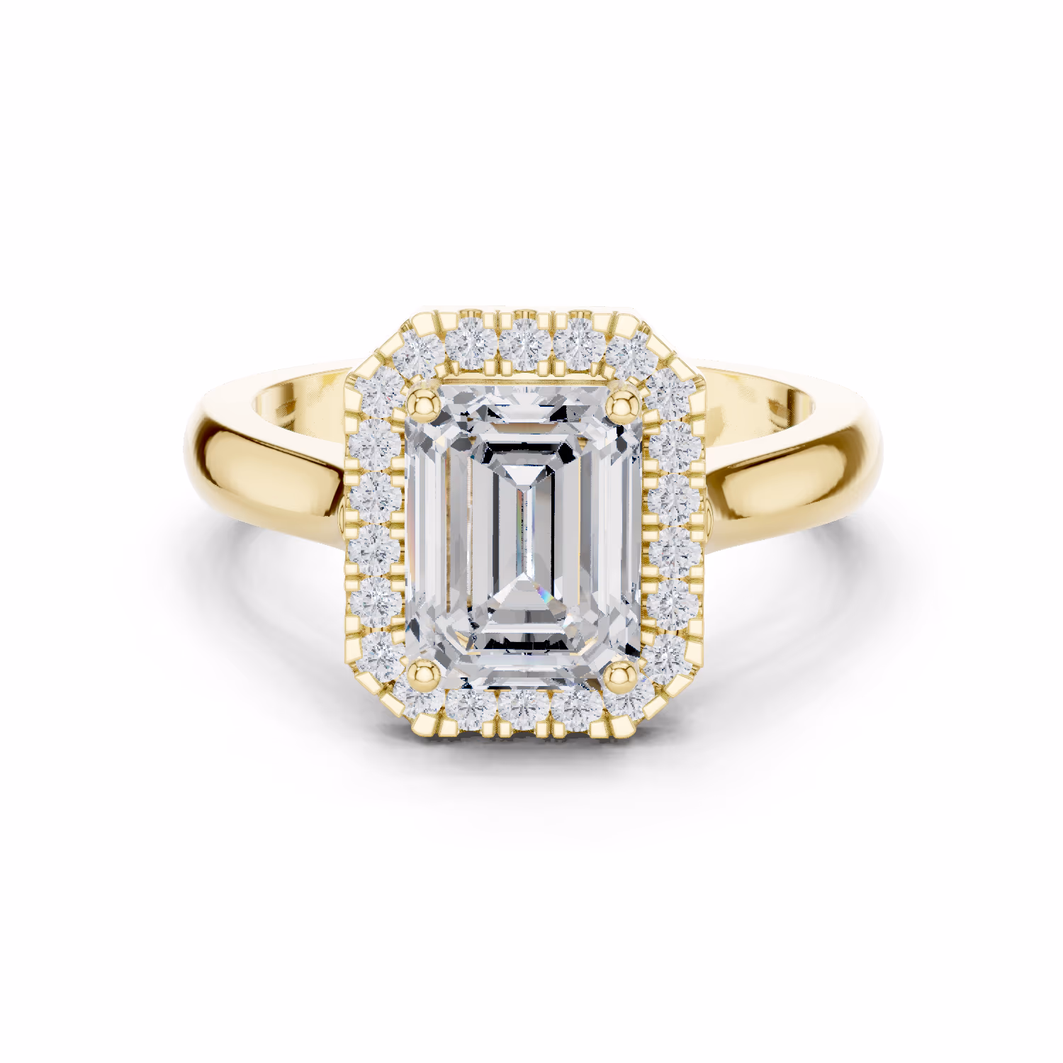 Lumière Milgrain Halo Emerald