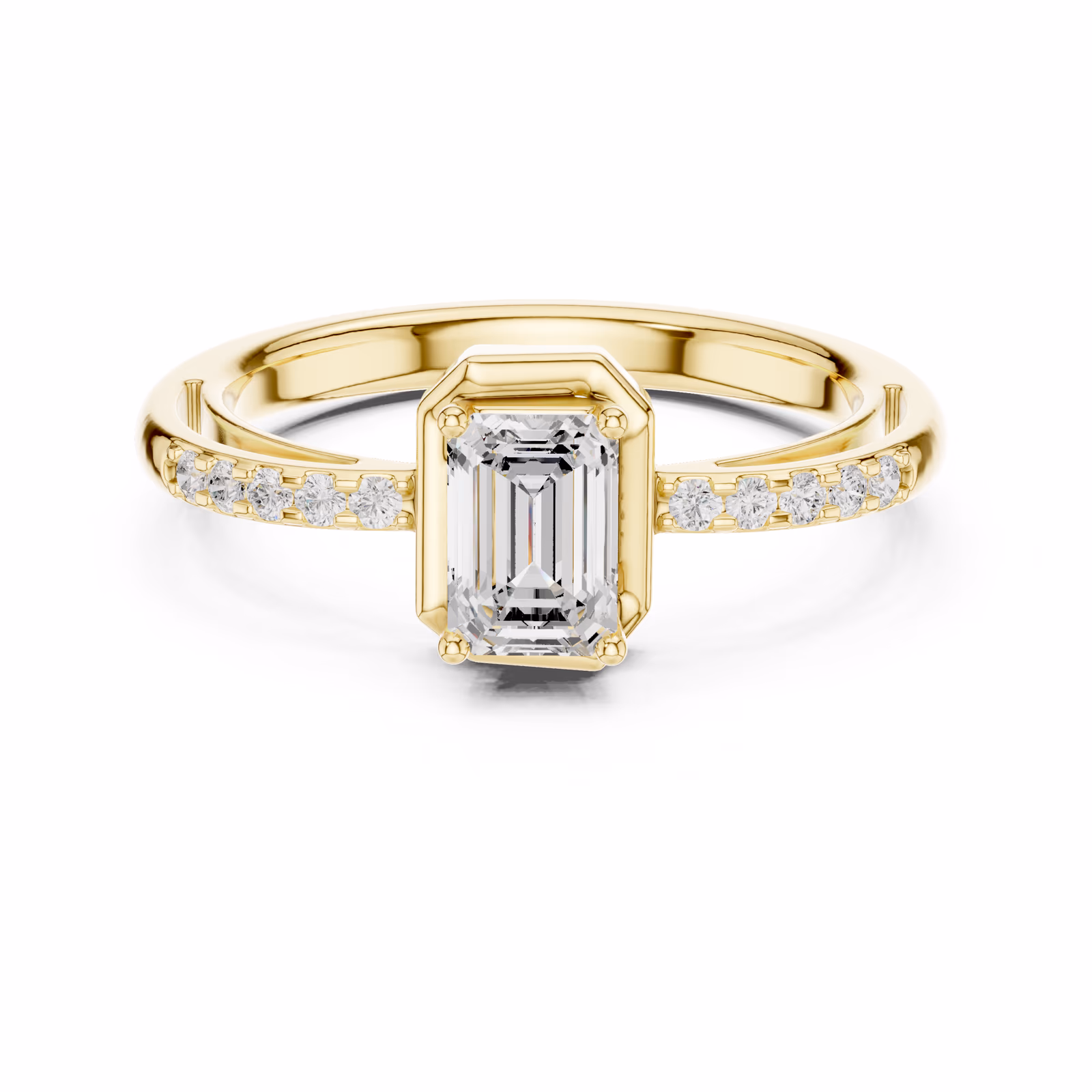 Verona Collet Side Stone Emerald