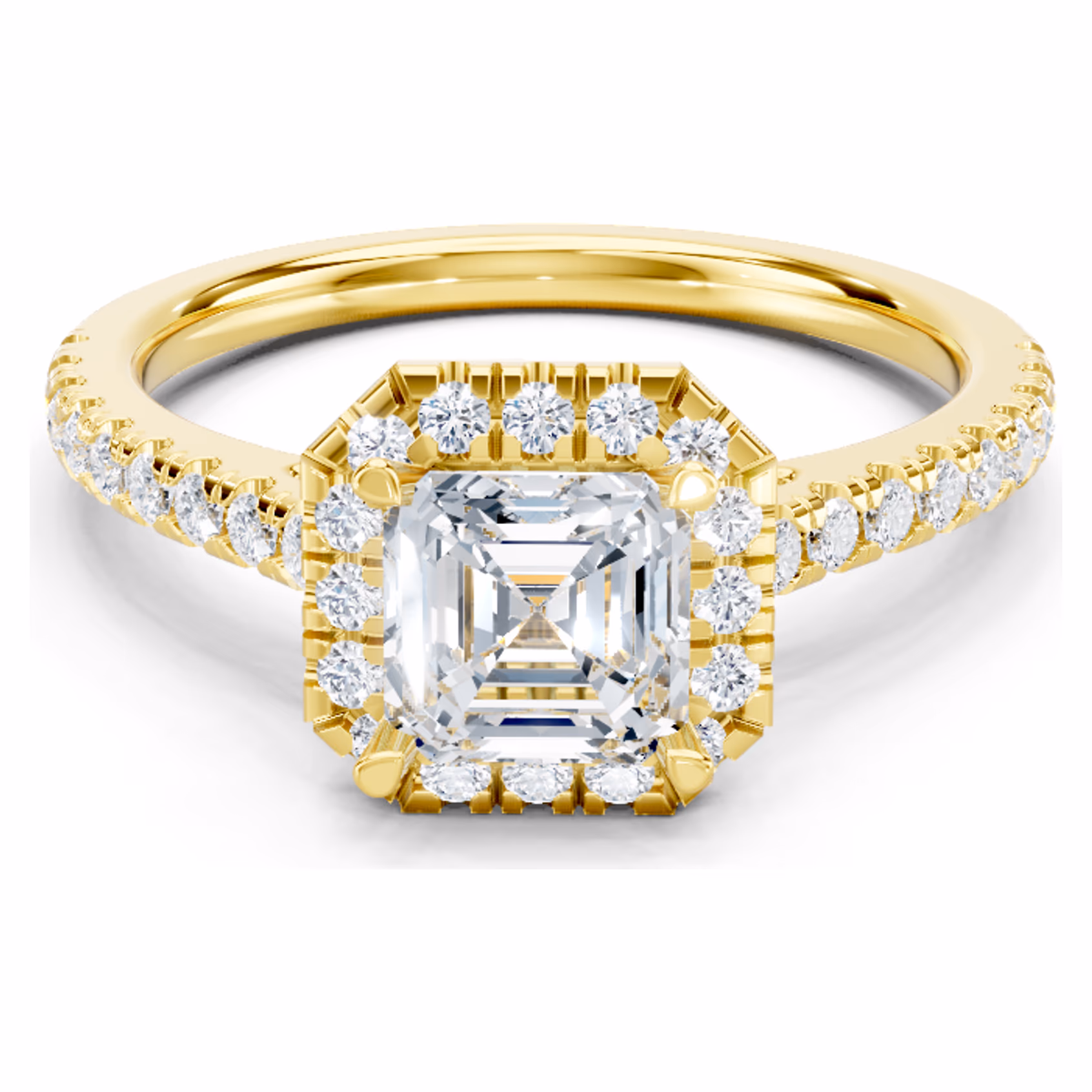 Lunaire Pavé Halo Asscher