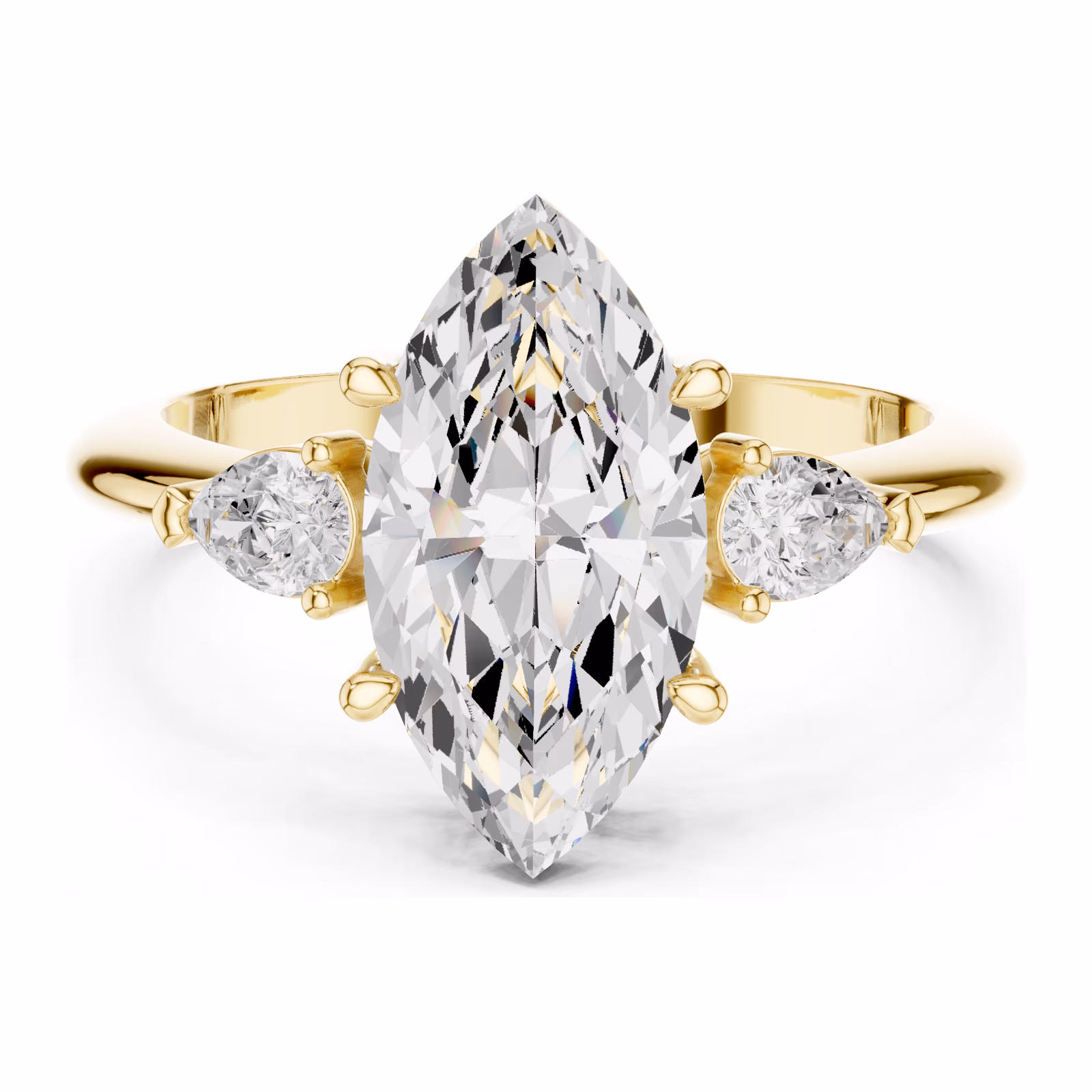 Rosée Trinity Three Stone Marquise
