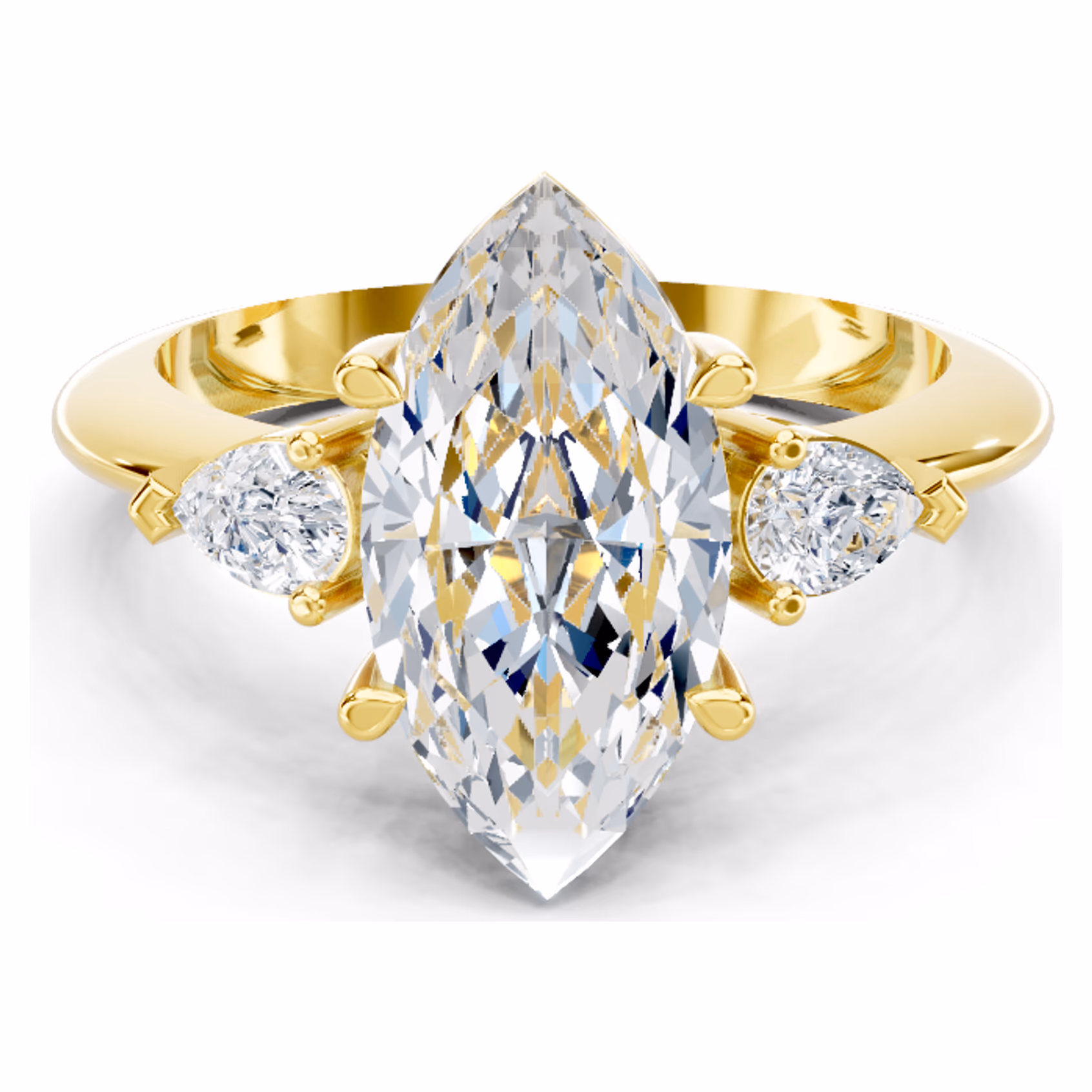 Rosée Trinity Three Stone Marquise