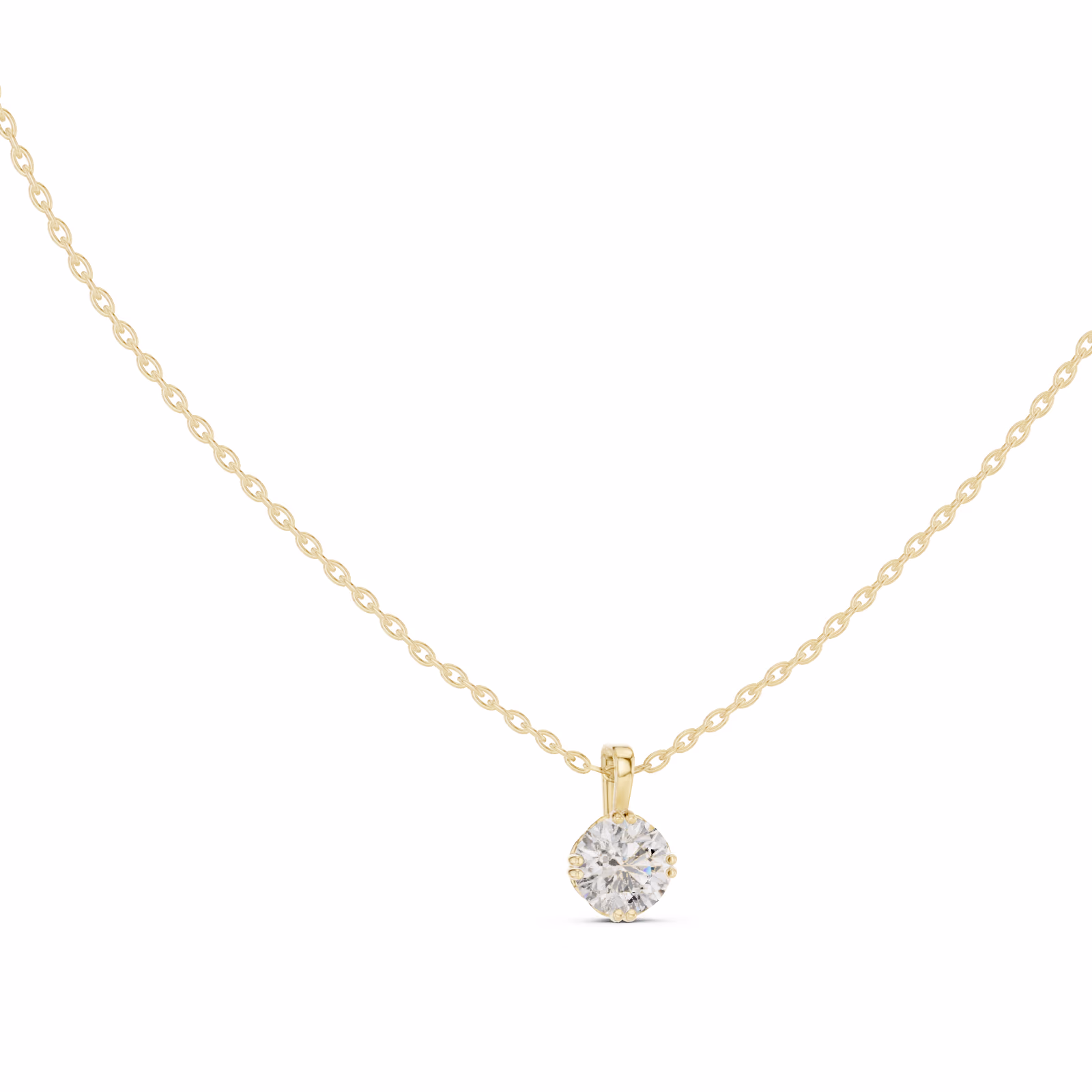 Lumière Round Solitaire Pendant