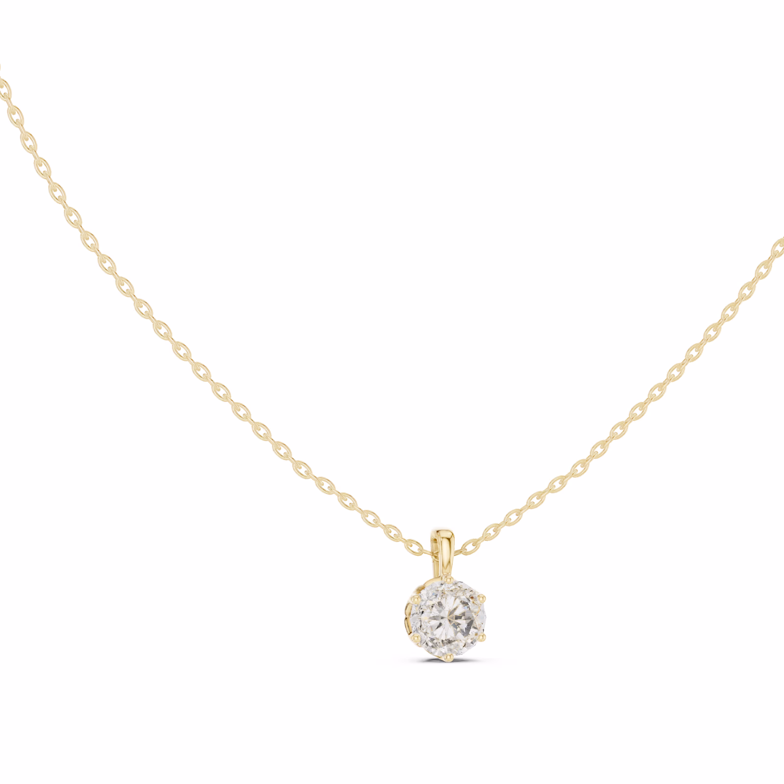 Lumière Round Solitaire Pendant III