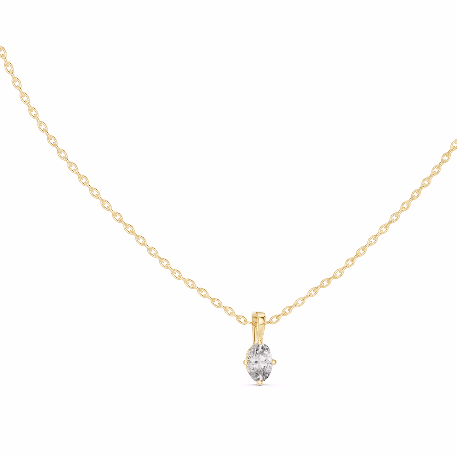 Lumière Oval Solitaire Pendant