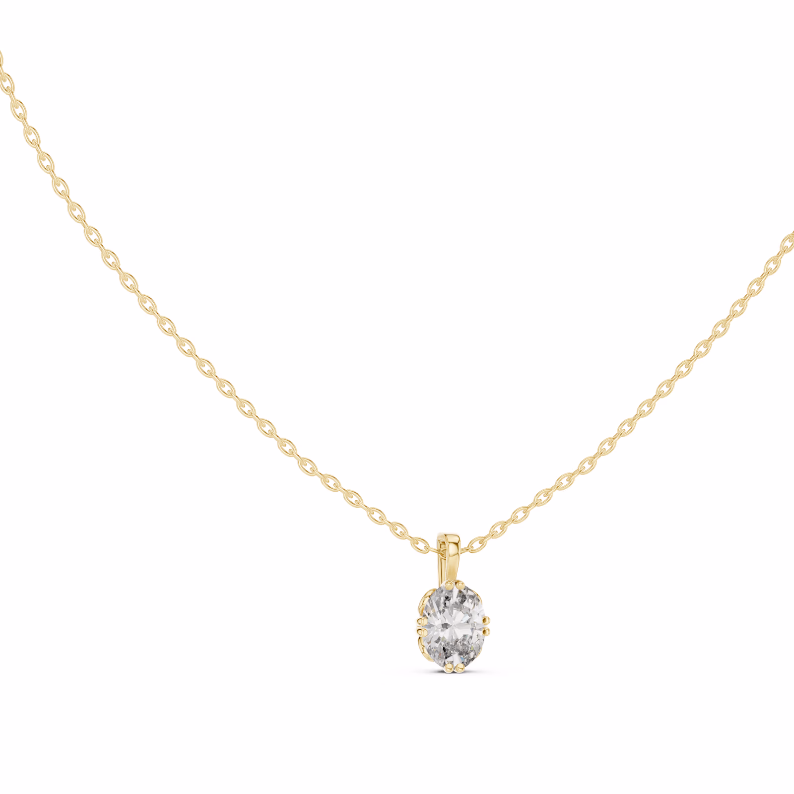 Lumière Oval Solitaire Pendant II