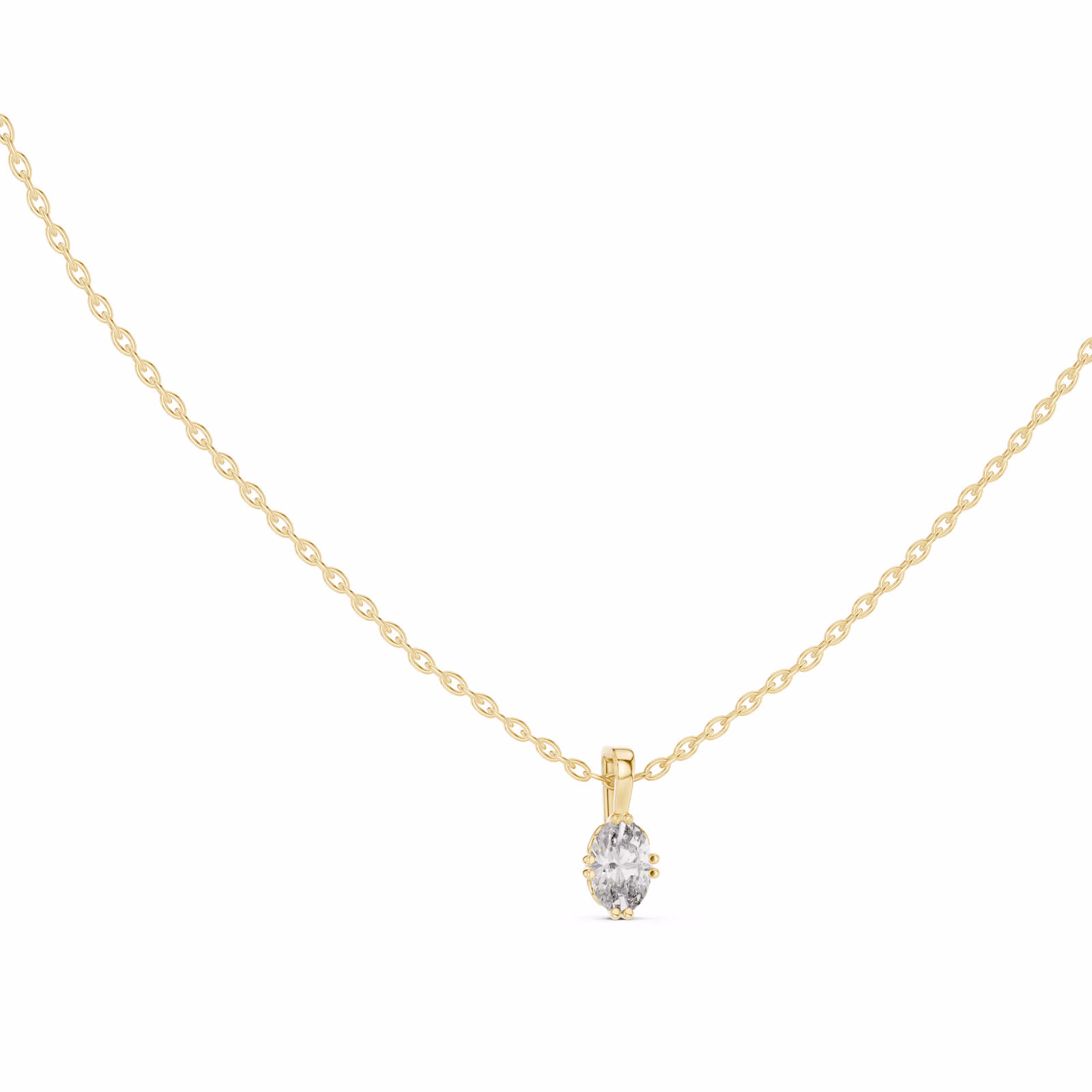 Lumière Oval Solitaire Pendant II