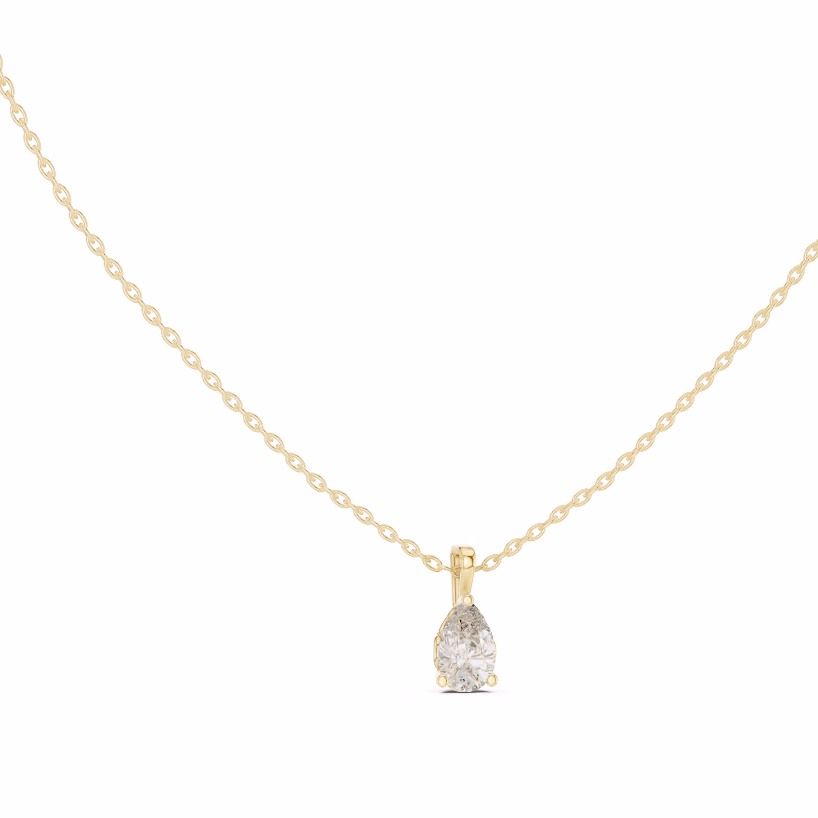 Lumière Pear Solitaire Pendant