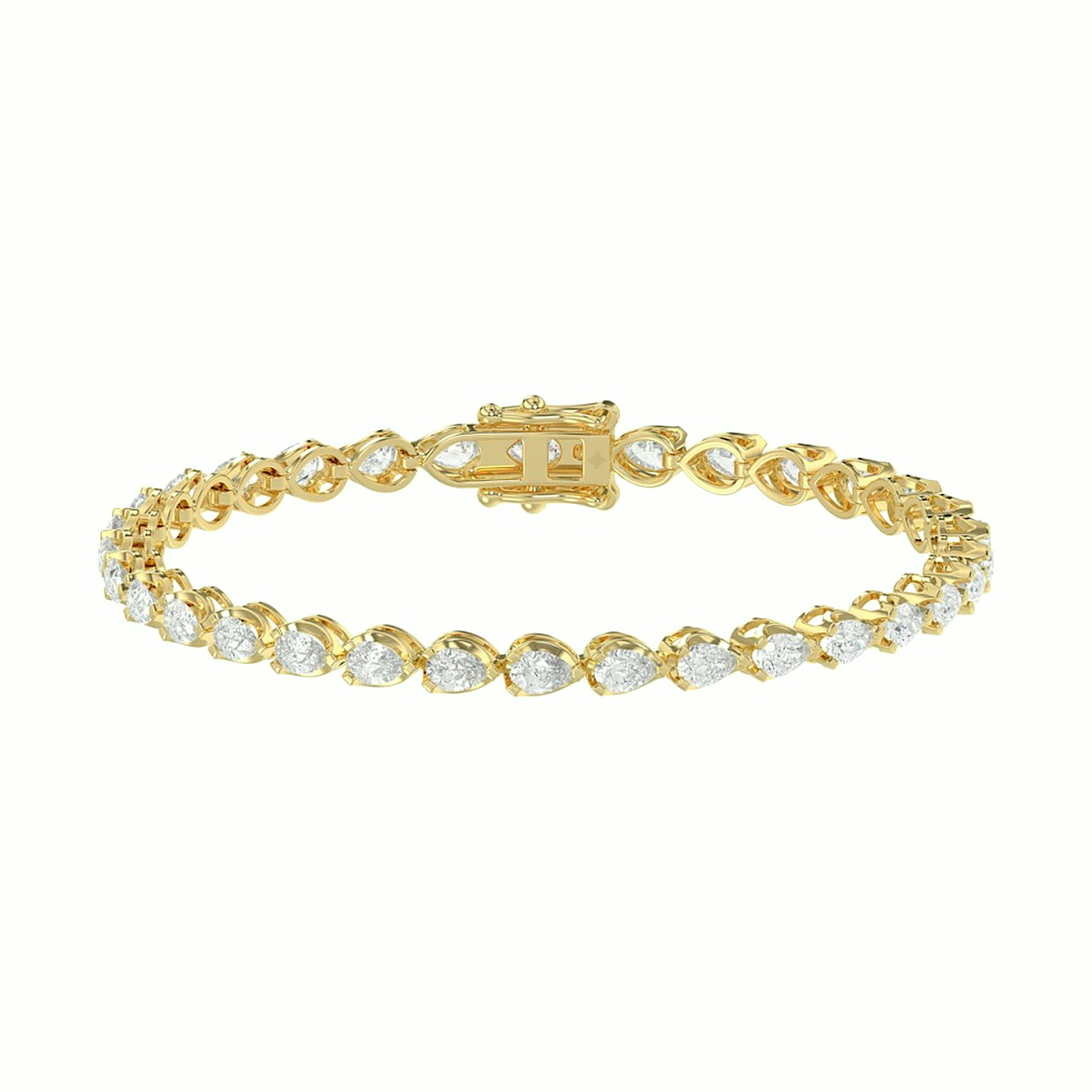 Pear-cut Tennis Bracelet — Yellow 14K
