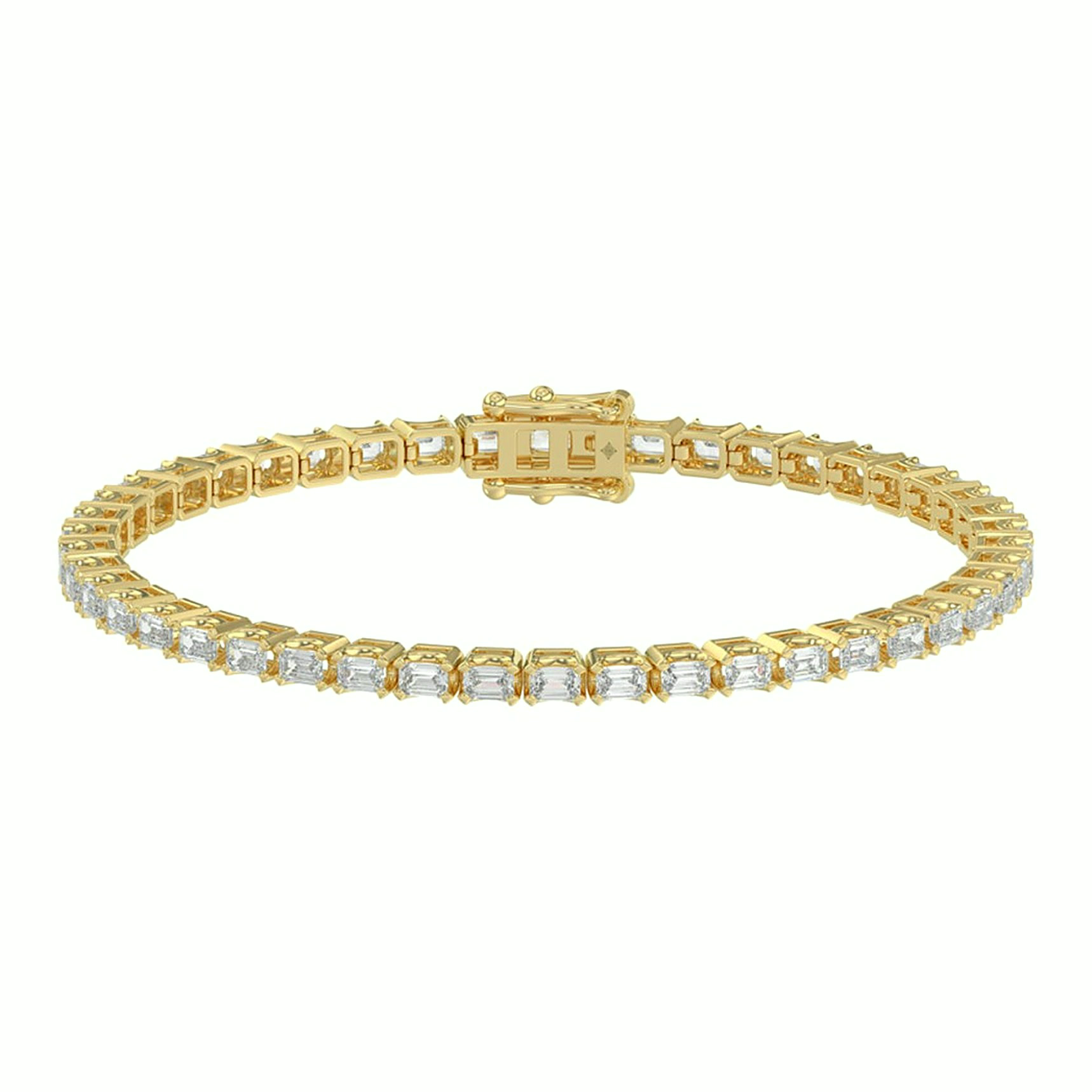 Emerald-cut Tennis Bracelet — Yellow 14K