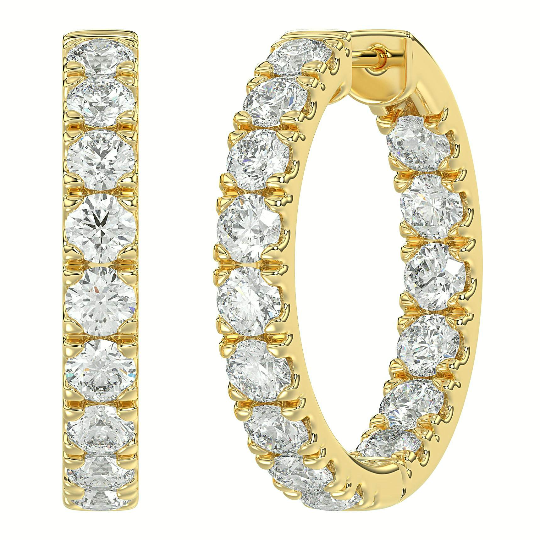 Essentials Inside-Out-Creolen — Gelbgold 14K