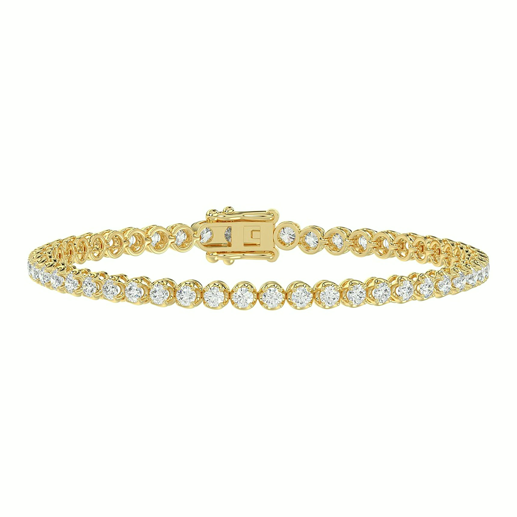 Round Tennis Bracelet · Prong — Yellow 14K