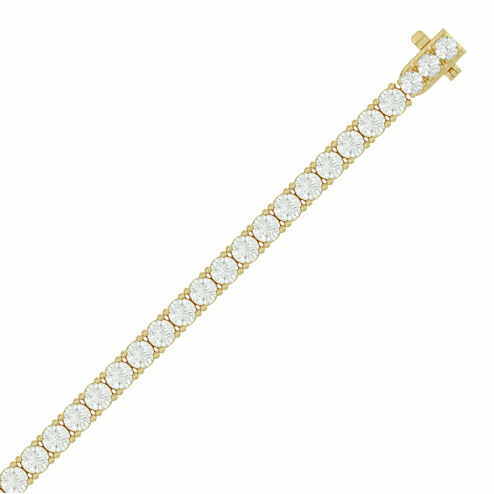 Round Tennis Bracelet · Basket — Yellow 14K